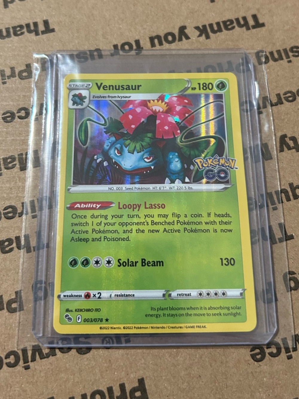 ‘22 Pokemon Go Holo Venusaur 🍃 003/078 ⭐️